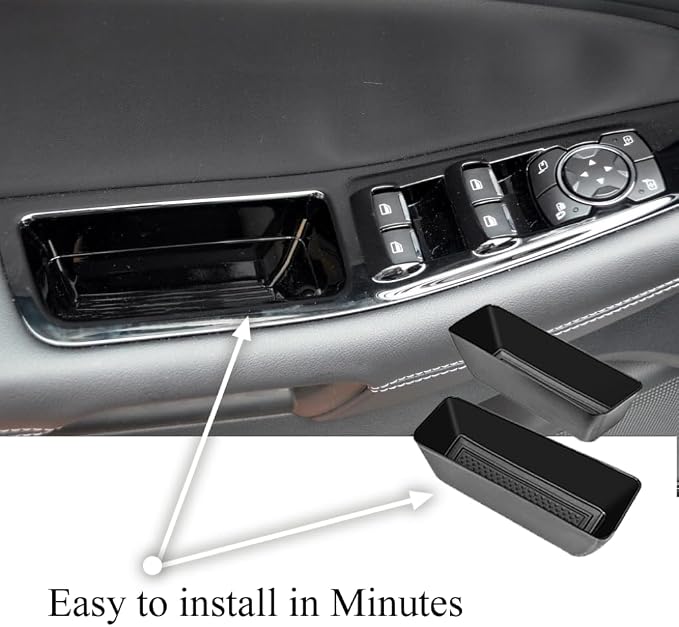 Front Row Door Side Storage Box Compatible with Ford Edge 2015-2025 Armrest Phone Container Door Organizer Handle Pocket ABS Tray Insert Glove Pallet