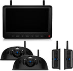 HD 4 Cameras Wireless RV Backup System, 7" Split-Screen Monitor, 2 Rear View + 2 Side Cameras, IR Night Vision Recording Waterproof Compatible with Furrion Pre-Wired RV Truck Trailer - DW7Y504