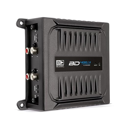 Banda Audiopart BD-400.4 4 Channel Amplifier Car Audio - 400W RMS Full Range 4 Channel Amp for Door Speakers, Mini Car Amplifier, Multi-Speaker Systems, Small 4 Channel Amp