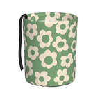 Vintage Groovy Flowers Car Trash Can Small Portable Car Garbage Bag for Back Front Seat RV's Camping Accessories