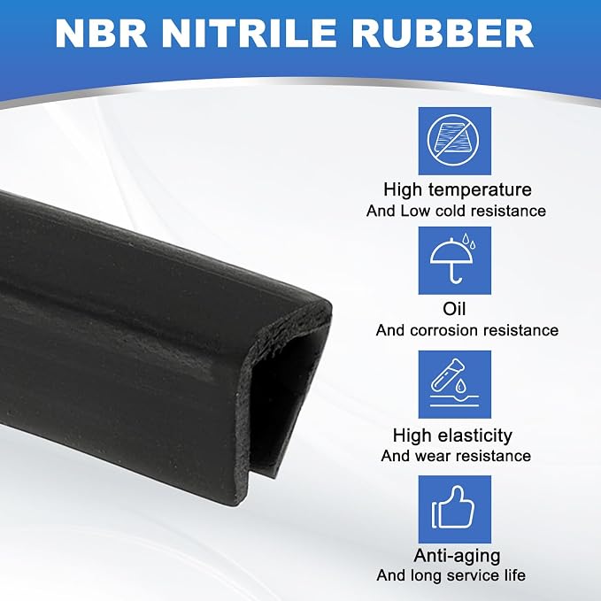 2/5" 13FT Rubber Edge Trim, Flexible U Channel Edge Guard Protector for Keen Edge Sheet Metal Car Doors Hatches Table Corners, Black
