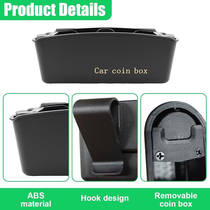 Car Door Organizer, Multifunctional Large Capacity Hanging Car Coin Holder, Universal Mini Auto Interior Storage Box Accessories for Keys, Phones, Sunglasses, Cards (2PCS)