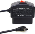 Universal OBD OBD2 Power Cable for Dash Camera 24 Hours Surveillance/Acc Mode with Switch Button, 3Pin OBDII Adapter Hardwire Charger Cable 12-26V to 5V 2.5A (Mini Curved Left Port) (1)
