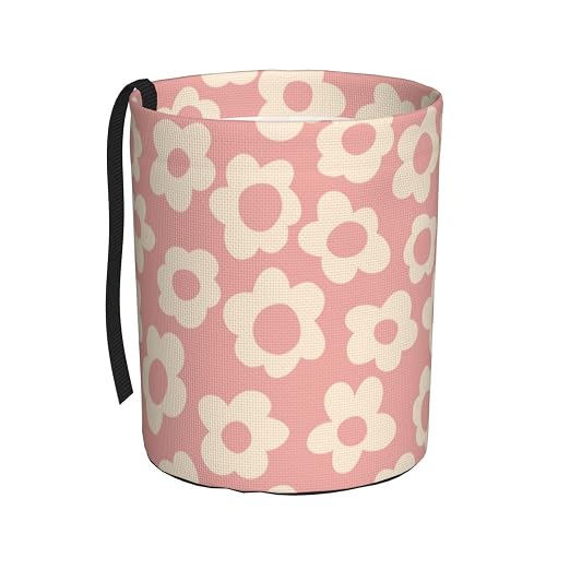 Vintage Groovy Flowers Car Trash Can Small Portable Car Garbage Bag for Back Front Seat RV's Camping Accessories