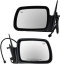Driver and Passenger Side Mirror Assembly Set Power Heated Textured Non Foldaway Black Compatible with 1996-1998 Jeep Grand Cherokee