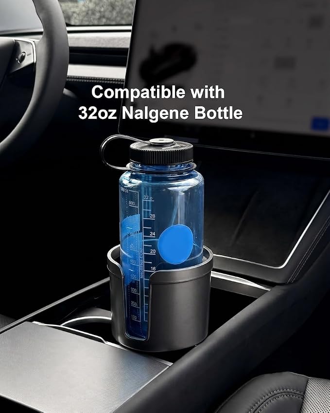 Upgraded Car Cup Holder Expander Adapter with Offset Adjustable Base, Compatible with Yeti 14/24/36/46oz Ramblers, Hydro Flasks 32/40oz, Other Large Bottles Mugs in 3.5"-4.0", Silver 1 Pack