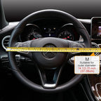 Breathable Car Steering Wheel Cover 15 inch Auto Universal Leather Wrap Non-Slip Steeringwheel Protector Automotive Interior Accessories, Black (Suit for 14 1/2-15 inch)