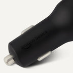 Fast-Charging Car Charger, Dual-Port, 1 USB-C + 1 USB-A, 48W, Black