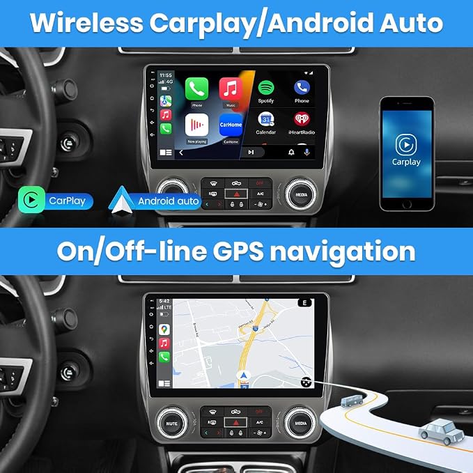 Android Car Stereo for Chevrolet Chevy Camaro 2010 2011 2012 2013 2014 2015, 9" Touch Screen Radio Upgarde WiFi Bluetooth Online GPS Navigation CarPlay Android Auto, 2GB+64GB