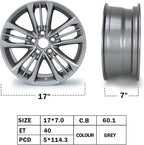 New 17x7" 17 Inch Premium Aluminum Alloy Wheel Rim Fits for 2015 2016 2017 Toyota Camry, OEM Design, Alloy Replacement Wheel, Direct Fit, Super Duty Car Rims Replacement, OE Stock Specs