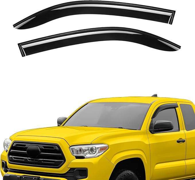 Extra Durable Window Deflectors Tape-On Visors Rain Guards Fit for Toyota Tacoma 2016-2023 Access Cab/Double Cab, Sun Visors, Wind Vent for Shades, Exterior Car Accessories - 2pcs. AG0775