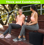 2 Pack Black Stadium Seat Cushions for Bleachers, Extra Thick 2.4" Waterproof 600D Oxford Cushion with Handle & Zipper, Portable Indoor Outdoor for Sports Events, Office Chairs, Beaches