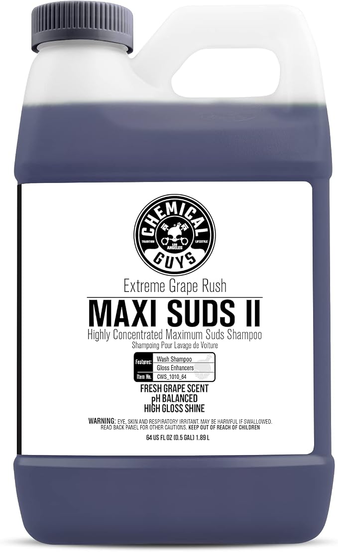 CWS/1010/64 Maxi-Suds II Foaming Car Wash Soap (Works with Foam Cannons, Foam Guns or Bucket Washes) Safe for Cars, Trucks, Motorcycles, RVs & More, 64 fl. Oz (Half Gallon), Grape Scent