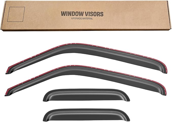 Window Rain Guards Visors for 1999-2011 Ford Ranger SuperCab, in-Channel Window Vent Wind Shades Deflectors for 99-08 Mazda B3000, 99-10 Mazda B4000 Extended Cab