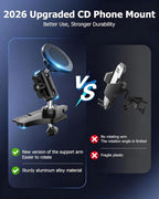 CD Slot Phone Holder for Car Magnetic [Driver and Passengers can Use] Magnet Car Phone Mount CD Player with Adjustable Aluminum Arm for All iPhones & Android Cell Phones