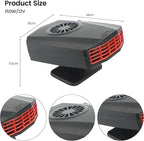 Car Heater,12V Fast Heating and Cooling Fan Portable Windshield Defogger and Defroster Plug into Cigarette Lighter for Car RV SUV (Black)