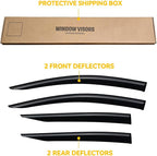 Rain Guards for 2016-2022 Toyota Prius, Out-Channel Window Visor Shields Vent Deflector Shade Wind Dark Smoke 2017 2018 2019 2020 2021, Tape-On Outside-Mount, 4PCS