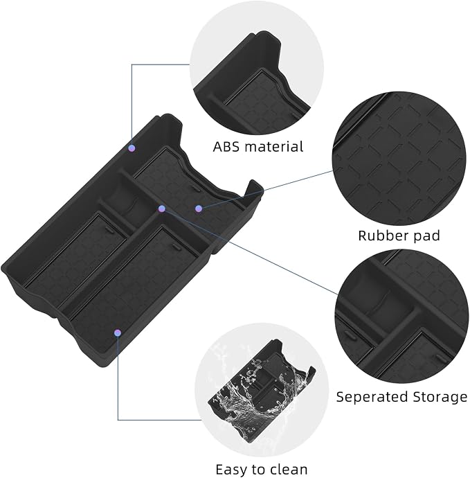 Center Console Organizer for Toyota RAV4 2026 Central Control Armrest Storage Box Insert Tray ABS Interior Auto Accessories Black