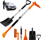 49.2" Car Snow Brush and Ice Scraper for Car Windshield, 3-in-1 Extendable Snow Shovel with Wide Head,180° Pivoting Snow Brush Head and Fpam Grip, Durable Snow Remover for Car Auto Truck SUV