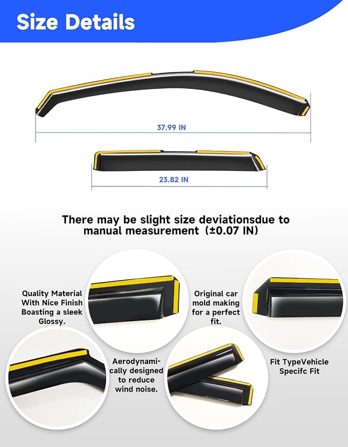 in-Channel Window Rain Guards Fit for Mazda CX5 CX-5 2017 2018 2019 2020 2021 2022 2023 2024 2025, Rain Guards Visors Vent Visors Window Deflector Vent Shades Car Accessories -4 pcs
