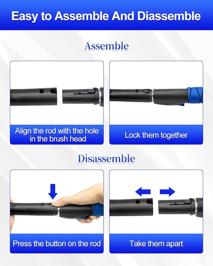 33 Inch Snow Brush and Ice Scraper for Car Windshield, Extendable Snow Scraper and Brush with Foam Grip for Truck SUV Vehicle Window - Blue