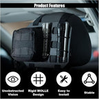 Car Headrest Organizer Rigid MOLLE Panel, Tactical Gear Seat Back Organizer, EDC Pouch Tool Gadget Holder, Backpack Insert Panel for Truck Equipment Mount Plate Modular Storage Shelf (Headrest Panel)