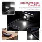 2PCS USB LED Car Interior Atmosphere Lamp, Portable Mini, White | 5V USB-A plug-in, soft accent glow, no wiring, decor night light, car accessories for cars, SUVs, trucks
