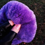 Genuine Fuzzy Wool Sheepskin Fur car Steering Wheel Cover for Adults Girls Women Men,Protector for Universal Steering Wheel 35CM-41CM, Anti-Slip,Comfort Luxurious, Gift for Women (Light Purple)