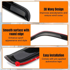 in Channel Window Visor Deflectors, Compatible with 1999-2011 Ford Ranger, Acrylic Smoke Tinted Slim Style Window Rain Guards, Sun Wind Side Vent Visor Set, 4 Pieces