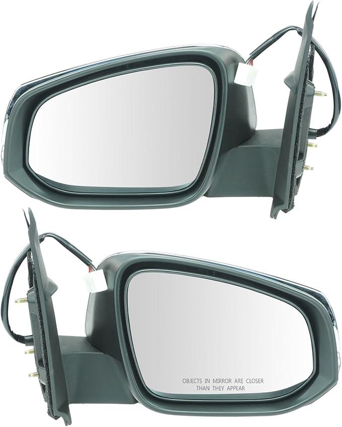 2 Piece Driver and Passenger Side Mirror Assembly Set Electric Adjustment Heated No Memory Chrome Compatible with 2016-2023 Toyota Tacoma With Turn Signal TO1320349 TO1320353 TO1321349 TO1321353