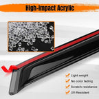 in Channel Window Visor Deflectors, Compatible with 1999-2011 Ford Ranger, Acrylic Smoke Tinted Slim Style Window Rain Guards, Sun Wind Side Vent Visor Set, 4 Pieces
