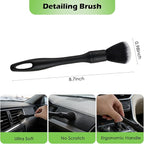 7PCS Windshield Cleaner Tool, Car Windshield Cleaner Tool+Side Mirror Squeegee +3 Microfiber Pads+100ml Spray Bottle+1 Detailing Brush,12-19inches Extendable Handle,180° Rotation
