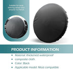Car Steering Wheel Cover Sun Shade, Thickened Soft Waterproof Steering Wheel Sun Block Protector, All-Inclusive Design Auto Steering Shield Accessories for Most Cars, Trucks, SUVs (Black)