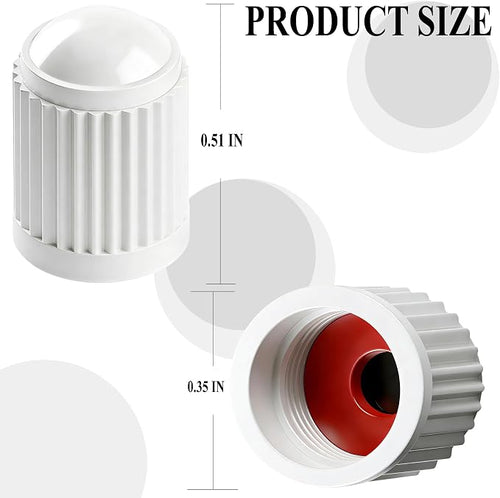 15PCS Tire Valve Stem Caps, Corrosion Resistant, with O Rubber Ring, Airtight Seal Heavy Duty Dustproof Tire Valve Stem Covers for Cars, SUV, Trucks, Bikes, Motorcycles, Bicycles(White)