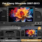 8 Core Car Radio Stereo for Chevy Chevrolet Silverado 2007-2013 with Wireless CarPlay Android Auto Bluetooth FM 4GB RAM 64GB ROM