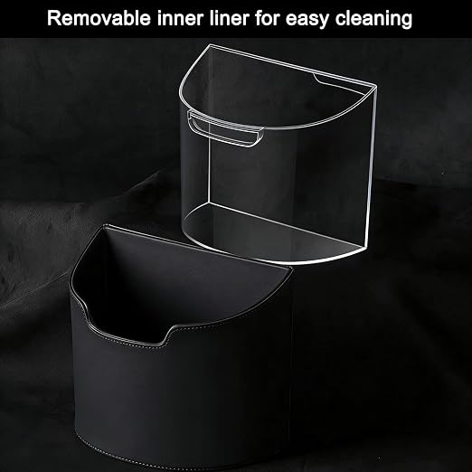 Leakproof Car Trash Can, Mini Car Trash Bin with Removable Liner, Waterproof Automotive Garbage Can for SUV, Truck, Vehicle, Home, Office, Multipurpose, Easy to Clean, Wine Red