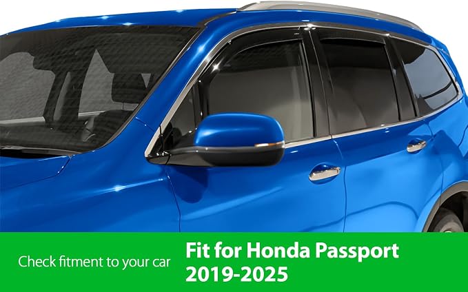 Goodyear Shatterproof in-Channel Window Deflectors for Honda Passport 2019-2025, Rain Guards, Window Visors for Cars, Vent Deflector, Car Accessories, 4 pcs - GY008184
