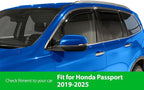 Goodyear Shatterproof in-Channel Window Deflectors for Honda Passport 2019-2025, Rain Guards, Window Visors for Cars, Vent Deflector, Car Accessories, 4 pcs - GY008120
