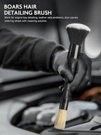9PCS Car Interior Detailing Set, Microfiber Cloth & Applicator, Double-Head Detailing Brushes, Natural Bristles, Scratch-Free, Ultra-Soft for Seats Leather Care or Cleaning