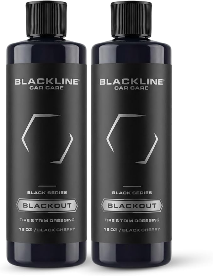 Blackout Trim & Tire Dressing - Best Tire Shine No Sling Formula - Water Based Protection for Car Tires & Trim - Safe for Cars, Trucks, SUVs & More - 16 fl oz (Pack of 2)