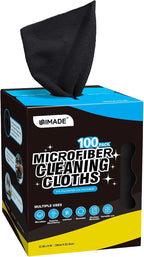 Microfiber Cleaning Cloth, 100 Sheets Microfiber Towels for Cars Commercial Grade Washcloths Lint-Free Bulk Shop Towel Cleaning Rags for Mechanic Restaurant Garage Housekeeping, 11"x 9", Black