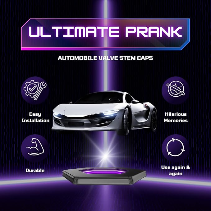 Prank Glow in The Dark Valve Stem Caps Prank, Glow in The Dark Car Tire Caps, Little Buddy Valve Cap, Glowing Tire Valve Cap, Luminous Tire Valve Stem 4 Pack (Glow in The Dark Blue)