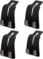 Coozyland Car Hooks, Coozy Land Metal Multi-Function Leather Car Headrest Hooks, Universal Double Hook Car Seat Back Storage Hooks for Wallets, Handbags, Bottles, Trash Bags, etc(Black 4-Pack)