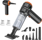 Handheld Vacuum Cleaner Cordless, 23000Pa Powerful Car Mini Vacuum Cleaner, Rechargeable Portable Lightweight dust Catcher for Home Car Carpet Stairs Pet Hair Deep Cleaning（Black-Orange）