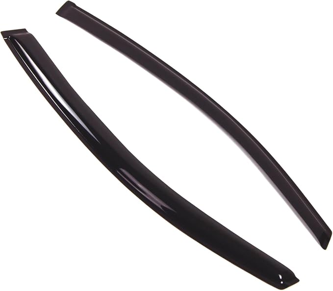 WD2-225 Dark Smoke 2 Pcs Set Window Visor (Outside Mount) Deflector Rain Guard Compatible with 2012-2015 Honda Civic Coupe