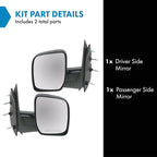 2 Piece Driver and Passenger Side Mirror Assembly Set Manual Adjustment Non-Heated No Memory Textured Compatible with 2007-2008 Ford E150 E250 E350 Super Duty E450 Super Duty FO1320337 FO1321337