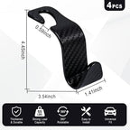 Car Seat Hooks for Headrest 4 Pack, Car Seat Back Storage Hook, Universal Vehicle Headrest Hanger for Purse, Handbag, Coat, Umbrella, Grocery Bags, Practical Interior Accessories