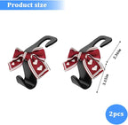 2PCS Car Seat Headrest Hooks, Cute Bow Vehicle Backseat Storage Hanger for Handbag Umbrella Coat, Automotive Seat Back Hook Holder Organizer Decor, Universal for Vehicles (Red/Beige)