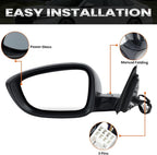 Left Driver Side Mirror Compatible with 2018-2025 Honda Accord LX Sport 1.5T Power Glass | Non-Heated | Paint to Match Repalces HO1320328 76258-TVA-A02 (3Pins-Black)