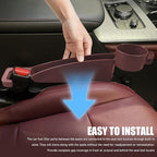 Car Seat Gap Plug with Storage Slot, Car Seat Gap Filler, 2PCS | Auto Gap Filler Organizer with Cup Holder, Universal Carseat Side Gap Filler Strip Between Front Seats & Console for Most Car